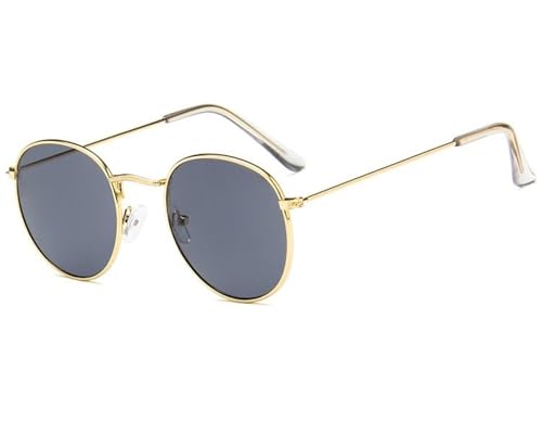 Runde Retro-Sonnenbrille Aus Metall Mit Großem Rahmen For Männer Und Frauen, Party-Fotoshooting-Urlaubssonnenbrille(Gray) von Generic