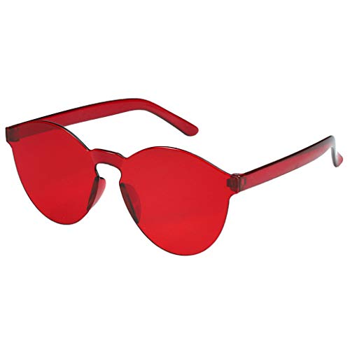 Runde Sonnenbrille Unisex Fashion Candy Colors Leichtes Design Wellenförmige Sonnenbrille für Herren, bunt, Large von Generic
