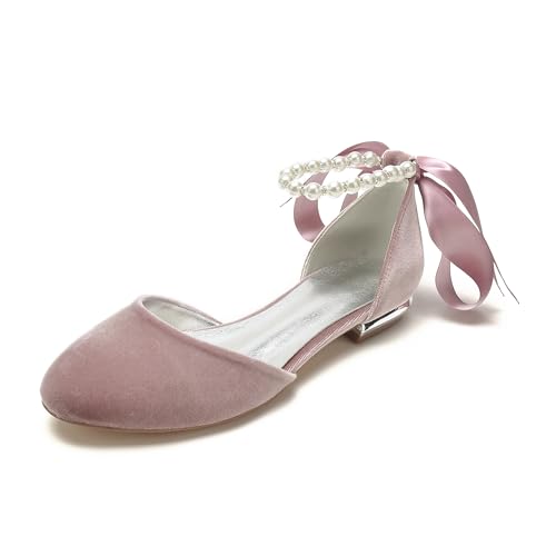Runde Zehe Ballerina, Hochzeit Schuhe Damen Flach,Brautschuhe, Flache Damenschuhe 1.5Cm Comfort Flache Brautschuhe,Rosa,38 EU Runde Zehe Ballerina, Hochzeit Schuhe Damen Flach,Brautschuhe, Flache Damenschuhe 1.5Cm Comfort Flache Brautschuhe,Rosa,38 EU von Generic