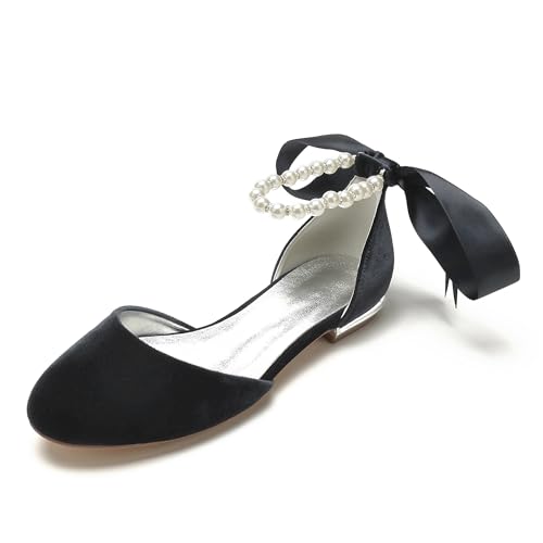 Runde Zehe Ballerina, Hochzeit Schuhe Damen Flach,Brautschuhe, Flache Damenschuhe 1.5Cm Comfort Flache Brautschuhe,Schwarz,36 EU Runde Zehe Ballerina, Hochzeit Schuhe Damen Flach,Brautschuhe, Flache Damenschuhe 1.5Cm Comfort Flache Brautschuhe,Schwarz,36 EU von Generic