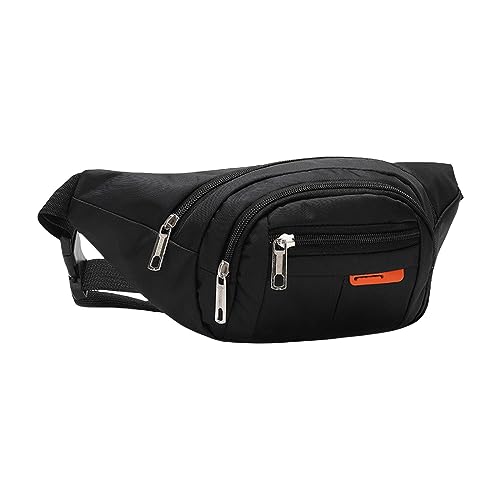 Running Fanny Pack Herren- und Damen-Handy-Out-of-Home-Casual-Kuriertasche, Bedruckte eng anliegende Geldbörse Hüfttaschen Outdoor (Black, One Size) von Generic