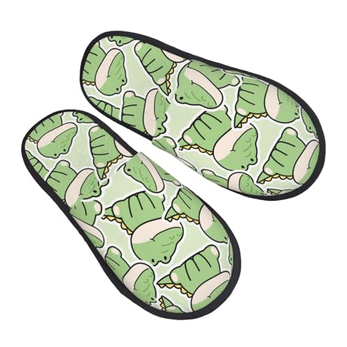 Rutschfester Baumwolle Hausschuhe Süßes Krokodil Plüsch Pantoffeln Bequeme Plüsch Puschen Für Hotel, Männer, Spa L von Generic