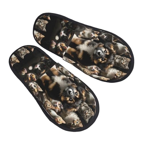 Rutschfester Winter Pantoffeln Kawaii Kätzchen Welpe Home Slippers Bequeme Hüttenschuhe Für Reisen, Frauen, Männer L von Generic