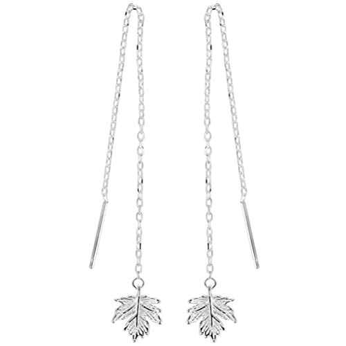 S925 Silber Maple Leaf Ohrringe, Weibliche Gericht Temperament Einfache Lange Ohrringe S925 Silber Maple Leaf Ohrringe, Weibliche Gericht Temperament Einfache Lange Ohrringe von Generic