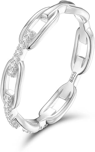 S925 Silber Moissanite Mode Einfache Personalisierte Kette Form Ring Für Männer Und Frauen von Generic