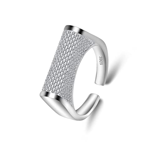S925 Sterling Silber Ring verstellbar 18 Karat offener Verlobungsring Hip Hop personalisierter Ring für Frauen von Generic