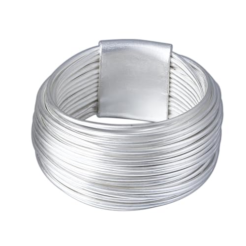 S925 Sterling Silber Thailand Multi Loop Silberdraht gebürsteter Ring, Herren personalisierter Hip Hop Multi Loop Silberdraht Ring von Generic