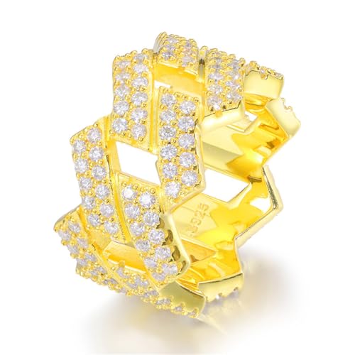 S925 Sterling Silber Zirkon Moissanite Herren und Damen Hip-Hop Persönlichkeit Ring von Generic