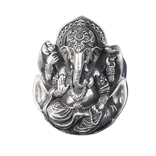 S999 Sterling Silber Herren Thai Elefant Ring Gothic Retro Domineering Open Elephant Ring,Silber,12 von Generic