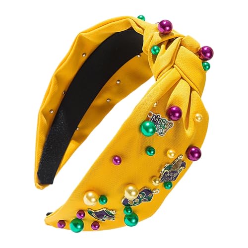 SCHMUCKTES HAARBAND Karneval | Breites Stirnband für Fasching Karneval mit Strass - Stirnband Schmuck mit Strass für Karneval in verschiedenen Farben für Hochzeit Geburtstag von Generic