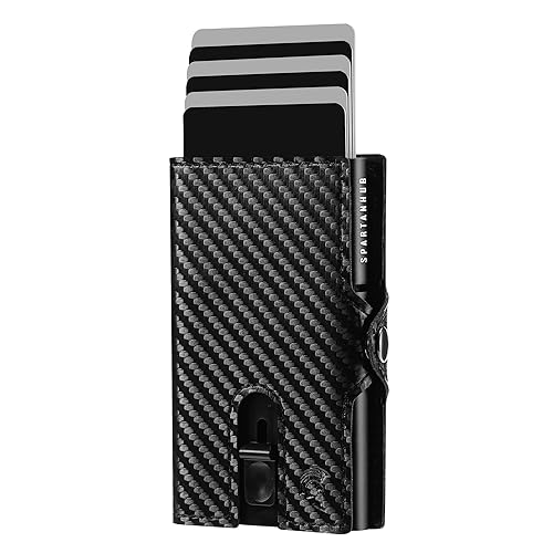 Spartanhub RFID-Geldbörse für Herren – Herren-Brieftaschen mit Vordertasche, dünner und kompakter Kartenhalter, minimalistisch mit kleinem Münzfach, moderne, sichere Ledergeldbörse für Karten und von Generic