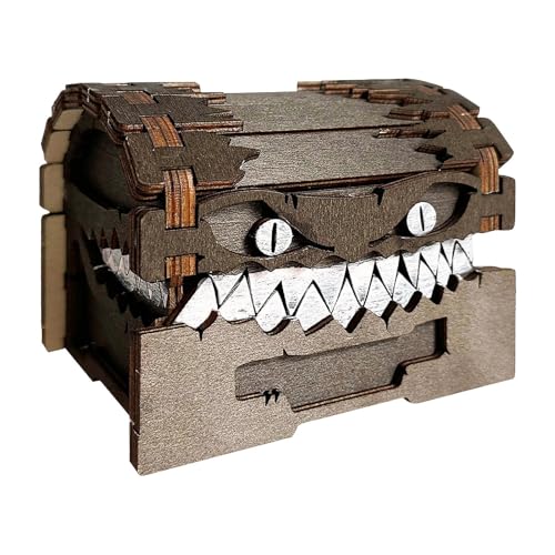 Sache des Dice – handgefertigte Desinenbox aus Holz, geräumige Aufbewahrung für Tischspiele | Luxus-Sammelbox mit sicherem Deckel, RPG mit mehreren Fächern von Generic