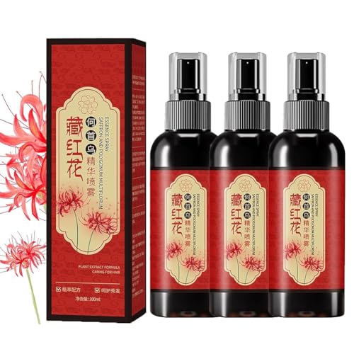Safran-Kräuteressenz-Spray, Japanisches Safran-Kräuter-Haarspray, Haarserum Mit Kräuterextrakten, Safran- Und Polygonum-Multiflorum-Essenz-Sprays, Gegen Haarausfall, Stärkt Die Haarwurzel(3pcs) von Generic