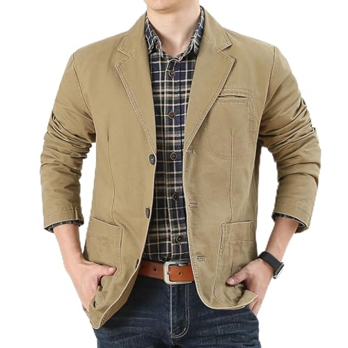 Sakko Herren Baumwolle Jackett Sportlich Slim Fit Freizeit Blazer Sakko Herren Baumwolle Jackett Sportlich Slim Fit Freizeit Blazer von Generic