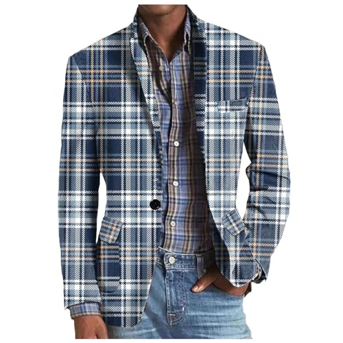 Sakko Herren Sportlich Slim Fit Elegante Lässige Blazer Sommer Sakko Herren Leicht Regular Fit Männer Frühling Herbst Suit Jacket Anzugjacke für Business Hochzeit Freizeit von Generic