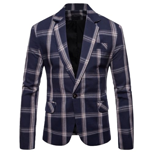 Sakko Herren Vintage Karierter Blazer 2024 Regular Fit Elegante Sakkos Gestreifter Männer Frühling Herbst Sweatsakko Freizeit Anzugjacke für Hochzeit Business Sakko Herren Vintage Karierter Blazer 2024 Regular Fit Elegante Sakkos Gestreifter Männer Frühling Herbst Sweatsakko Freizeit Anzugjacke für Hochzeit Business von Generic