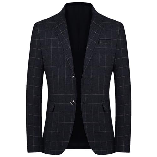 Generic Sakko Herren Vintage Karierter Blazer 2024 Regular Fit Elegante Sakkos Gestreifter Männer Frühling Herbst Sweatsakko Freizeit Anzugjacke für Hochzeit Business von Generic