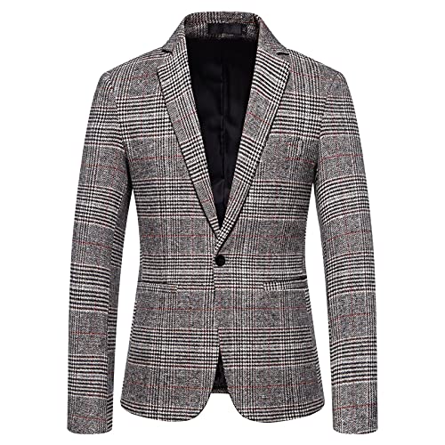 Sakko Herren Vintage Karierter Blazer 2024 Regular Fit Modern Sakkos Gestreifter Männer Frühling Herbst Sweatsakko Freizeit Jackett Business Hochzeit Anzugjacke Sakko Herren Vintage Karierter Blazer 2024 Regular Fit Modern Sakkos Gestreifter Männer Frühling Herbst Sweatsakko Freizeit Jackett Business Hochzeit Anzugjacke von Generic