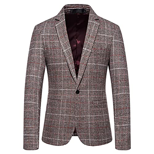 Sakko Herren Vintage Karierter Blazer 2024 Regular Fit Modern Sakkos Gestreifter Männer Frühling Herbst Sweatsakko Freizeit Jackett Business Hochzeit Anzugjacke Sakko Herren Vintage Karierter Blazer 2024 Regular Fit Modern Sakkos Gestreifter Männer Frühling Herbst Sweatsakko Freizeit Jackett Business Hochzeit Anzugjacke von Generic