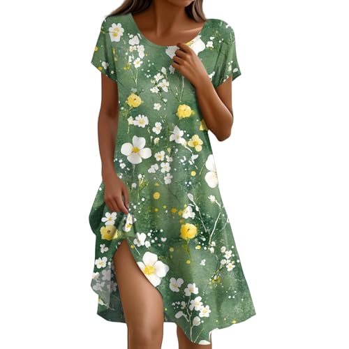 Sale Abendkleid Abendkleider Elegant Für Hochzeit Brautkleid Sommerkleid Damen Lang Somm Hemdkleid Elegante Kleider Umstandskleid Festlich Sommerkleid Damen Mit Taschen Tunika (Grün,S) von Generic