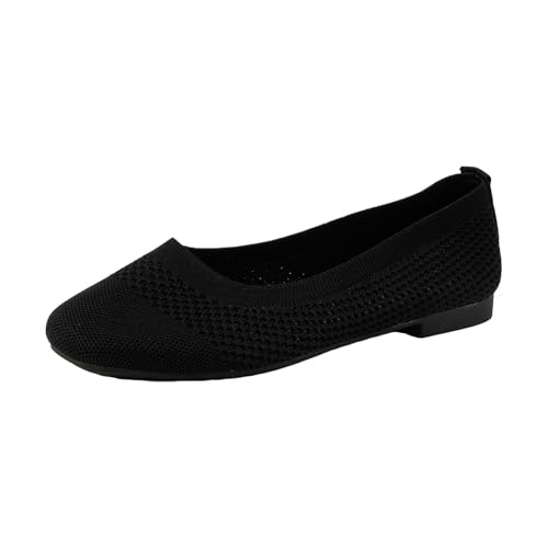 Sale Damen Ballerina Schuhe Damen Weiche Atmungsaktive Stricken Walkingschuhe Leicht Slip On Ballerinas Flat Schuhe Orthorinas Ergonomische Sneaker Loafer Freizeit Pumps Tanzschuhe von Generic