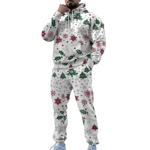 Sale Prime Weihnachtspullover Herren Lustig Weihnachts Hoody Overall Trainingsanzug Retro Jogginganzug Set Hose von Generic