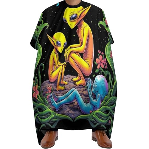 Salon Umhang Alien-Party Trippy Art, Antistatisch Friseur Umhänge Professionelle Friseurumhang für Frauen Haarstyling 140X168cm von Generic
