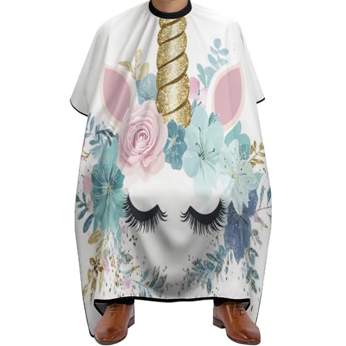 Salon Umhang Blumenkranz Niedliches Pferd Meere Gesicht, Wasserdicht Friseure Kleid Mode Haarschneiden Umhange für Haarschnitt Frauen 140X168cm von Generic