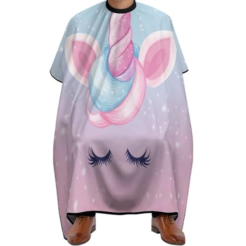 Salon Umhang Magisches Regenbogenpferd Meergesicht, Antistatisch Haar Schneideumhang Verstellbar Friseur Umhänge für Frauen Männer 140X168cm von Generic