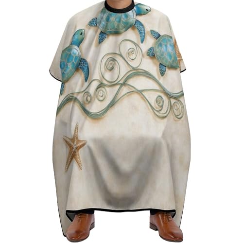 Salon Umhang Meeresschildkröte „Ocean Friends“, Unisex Friseure Kleid Antistatisch Haarschneidemantel für Frauen Männer 140X168cm von Generic