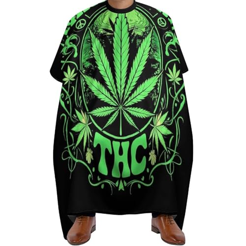 Salon Umhang Trippy Marijuanaweed Blätter Grüne Kunst, Unisex Haarschneide Umhang Antistatisch Friseurumhang für Haarschnitt Männer 140X168cm von Generic
