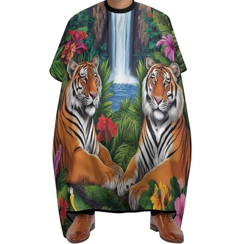 Salon Umhang Tropische Papageienvögel Tiger Art, Mode Haar Schneideumhang Unisex Haarschneideumhang für Männer Erwachsene 140X168cm von Generic