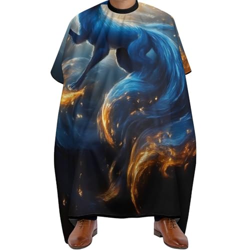Salon Umhang Weltraumgalaxie Neunschwänzige Fuchskunst, Unisex Haar Schneideumhang Wasserdicht Haarschneiden Umhange für Männer Haarschnitt 140X168cm von Generic