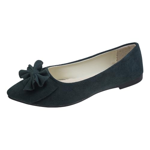 Same Day Lieferung Produkte Ballerina Damen Flache Schuhe Wildleder Kleid Schuhe Bow-Knot Ballerinas Leicht Elegant Slip On Sommerschuhe Mädchen Schlupfschuhe Loafer Bequeme Freizeit Pumps Tanzschuhe von Generic