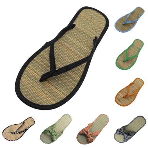 Same Day Lieferung Produkte Damen Sommerschuhe Elegant Flip Flops Bambusboden Hausschuhe Schweißfest Frisch Zehentrenner Pantoletten Zimtlatschen rutschfest Badelatschen Flip Flops Strand Slipper von Generic