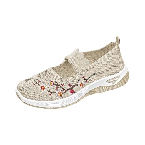 Same Day Lieferung Produkte Leichte Turnschuhe Damen Sneakers Sommer Damen Mit Exklusive Blumenstickerei Verleiht Flach Walkingschuhe Stoffturnschuhe Leichte Trekkingschuhe Outschuhe von Generic