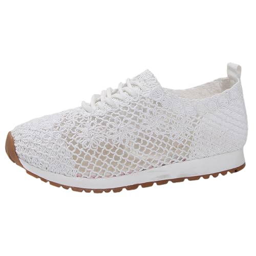 Same Day Lieferung Produkte Walkingschuhe Damen Sneaker Mesh Atmungsaktive Freizeitschuhe rutschfest Flach Schuhe Spitze Netzstoff Pantoletten Lightweight Barfußschuhe Elegant Loafer Leicht von Generic