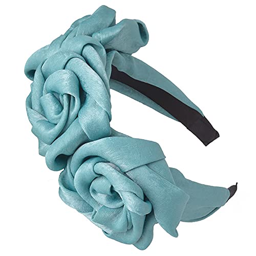 Samt-Stirnband mit geflochtener, gepolsterter Rose, Alice-Haarband im Vintage-Stil, Matador-Stirnband, breiter Haarreifen, Haar-Accessoires für Frauen und Mädchen Samt-Stirnband mit geflochtener, gepolsterter Rose, Alice-Haarband im Vintage-Stil, Matador-Stirnband, breiter Haarreifen, Haar-Accessoires für Frauen und Mädchen von Generic