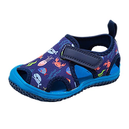 Sandalen 24 Babyschuhe, modische Freizeit-Sandalen, flache Kleinkind-Schuhe, bequeme, weiche, lässige Kleinkind-Schuhe Fahrrad Sandalen Damen (Purple, 24 Toddler) von Generic