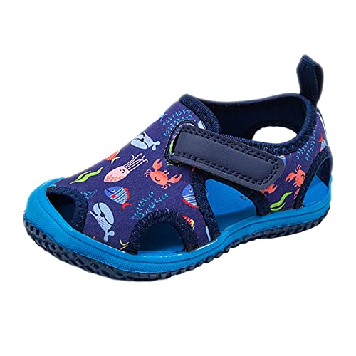 Sandalen 24 Babyschuhe, modische Freizeit-Sandalen, flache Kleinkind-Schuhe, bequeme, weiche, lässige Kleinkind-Schuhe Fahrrad Sandalen Damen (Purple, 25 Toddler) von Generic