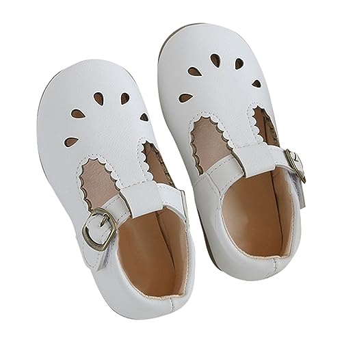 Sandalen 25 Kindersandalen Frühling/Sommer Feste weiche Sohle Hohle Metallschnalle Wanderschuhe Party Geburtstag Schule Sandalen 31 (White, 23 Infant) von Generic