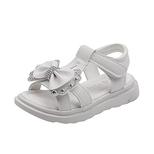 Sandalen 31 Mädchen Sandalen Kinder Open Toe Knöchelriemen Kleid Schuhe Hochzeitsfeier Für Kinder Prinzessin Schuhe Schuhe Für Kinder (White, 30 Little Child) von Generic