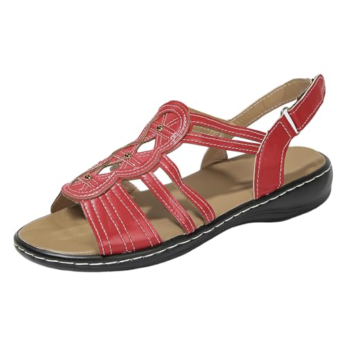 Sandalen Damen Modische Sandaletten Bequeme Sommerschuhe,Zehentrenner Mit Riemchen,Pink Sandalen Damen,Zehentrenner Sandalen Leder Damen,Zehentrenner Damen Sandalen,Büro Schuhe von Generic