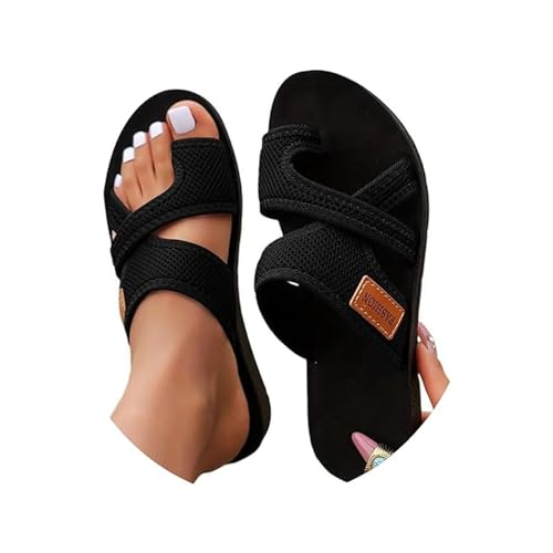 Sandalen Damen Sommer Orthopädische Sandalen & Slides für Damen Leichte Mesh Sommerschuhe Frauen Bequeme Strandsandalen Open Toe Hausschuhe Flache Schlappen Damensandalen Breite Füße von Generic