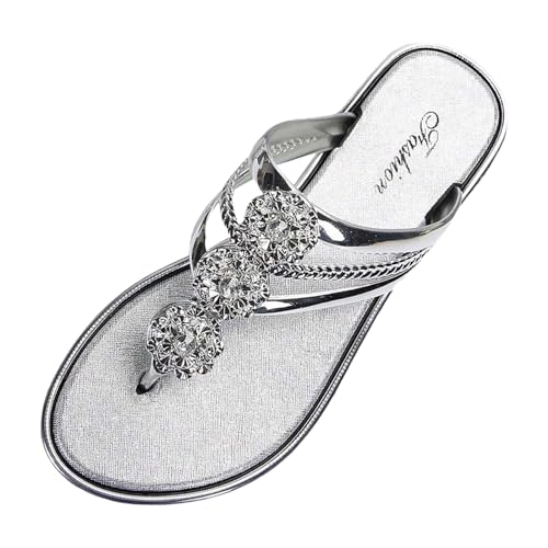 Sandalen Damen Strand Hausschuhe Sommer Freizeit Flip Flops Bohemian Sommerschuhe Flach Zehentrenner mit Strass Sandalen Damen Strand Hausschuhe Sommer Freizeit Flip Flops Bohemian Sommerschuhe Flach Zehentrenner mit Strass von Generic