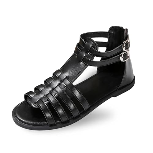 Sandalen Damen Weichen Bequeme Elegant Flach Schuhe Weiche Fussbett Strandschuhe Leichte Sommerschuhe Casual Strick Sandalen mit Weiche Fussbett von Generic