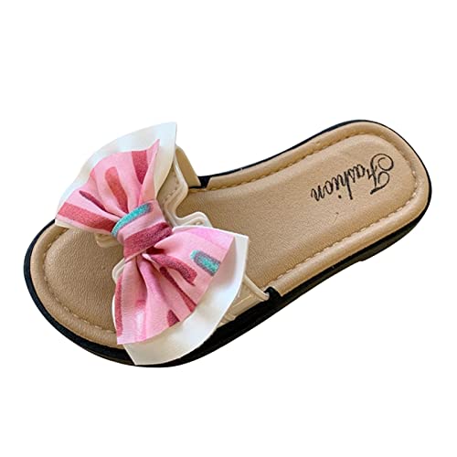 Sandalen Für Junge𝐧 Kinderhausschuhe Modische und vielseitige übertriebene Schmetterlings-süße Strandhausschuhe mit weichem Boden Barfußschuhe (Pink, 30 Little Child) von Generic
