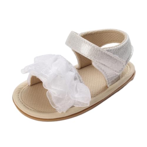 Sandalen Für Mädchen Baby Mädchen Sandalen Komfort Premium Sommer Outdoor Casual Strandschuhe mit Blumenschleife Kleinkind Mädchen Sommerschuhe Sportschuhe Kinder Junge𝐧 (White, 22 Infant) von Generic