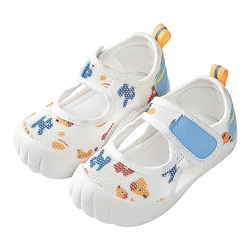 Sandalen Größe 24 für, und Mädchen, für Neugeborene, niedlicher Hundedruck, atmungsaktives Netz-Design, coole Schuhe mit flachem Boden Baby Laufschuhe Sandalen (White, 19 Infant) von Generic