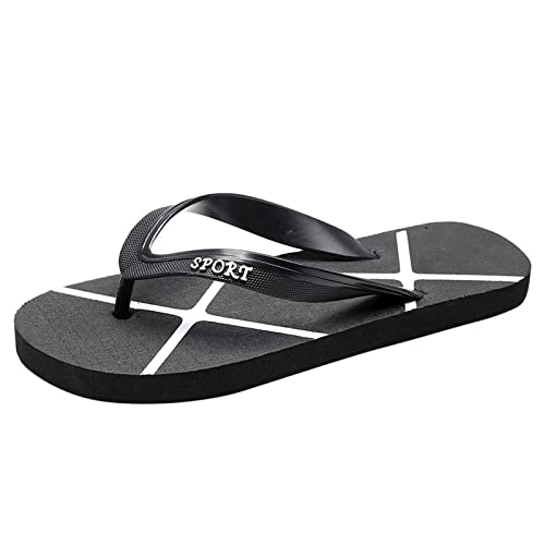 Sandalen Herren Flach Strandschuhe, Flip Flops Herren Schwarz Modisch Outdoorsandalen Verschleißfest Walkingschuhe Weich rutschfest Sommerschuhe Leichtgewichts Badeschlappe Bequem Freizeitschuhe von Generic